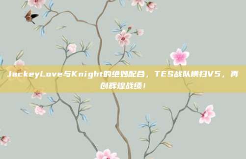 JackeyLove与Knight的绝妙配合，TES战队横扫V5，再创辉煌战绩！