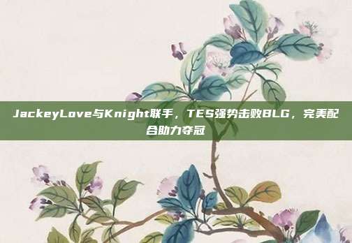 JackeyLove与Knight联手，TES强势击败BLG，完美配合助力夺冠